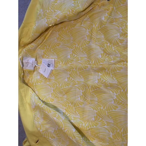 NWT Kate Spade NY Hayley Coat light jacket dress yellow white dive in $498 SZ 14 - Picture 8 of 15